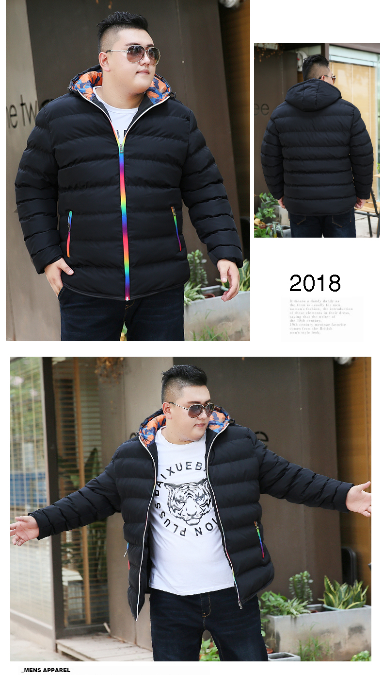 Quần áo nam béo cộng với phân bón XL áo khoác cotton thủy triều béo cực lớn quần áo cotton rộng nhỏ thanh niên mùa đông quá khổ áo bò nam
