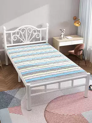 Single folding bed home 1 2 m lunch break simple bed reinforced portable iron bed office hard plate wire bed