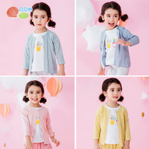 Beibeiyi childrens clothing girl coat spring and autumn thin foreign coat little girl solid color wild casual long sleeve coat