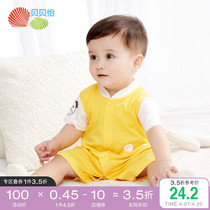 Bebeyi newborn baby summer clothing baby short sleeve one-piece clothes pure cotton thin summertime clothes newborn toddlers climbing