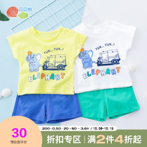 Beibeiyi baby short sleeve set cotton kids clothes summer clothes 2021 New Baby T-shirt shorts two-piece set