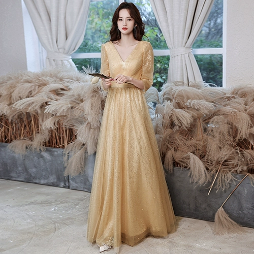 Коктейльное банкетное элегантное длинное элитное вечернее платье, коллекция 2021, цвета шампанского