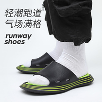 Precisely outfitted runway slippers for men and women in summer new fashion trend thick indoor home sports couples anti-slip