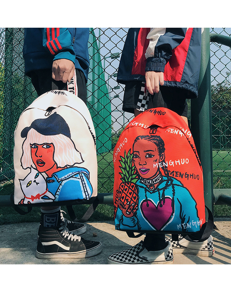 Ins vụ nổ trường bag 2018 mùa hè Hàn Quốc phiên bản của ulzzang vui vai túi học sinh trung học cá tính hip hop ba lô triều balo thời trang nữ