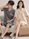 ຄູ່ນອນ Pajamas ແມ່ຍິງ summer ຝ້າຍສັ້ນແຂນສັ້ນກາຕູນງາມ 2026 Outerwear ໃຫມ່ Cardigan ເຄື່ອງນຸ່ງຫົ່ມເຮືອນຂອງຜູ້ຊາຍ