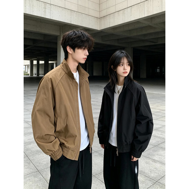 American-Style Three-Proof Straight-Shoulder Flight Jacket for Men, Autumn Cleanfit Melard Workwear Jacket, Couple's Baseball Jacket American-Style Three-Proof Straight-Shoulder Flight Jacket for Men, Autumn Cleanfit Melard Workwear Jacket, Couple's Baseball Jacket