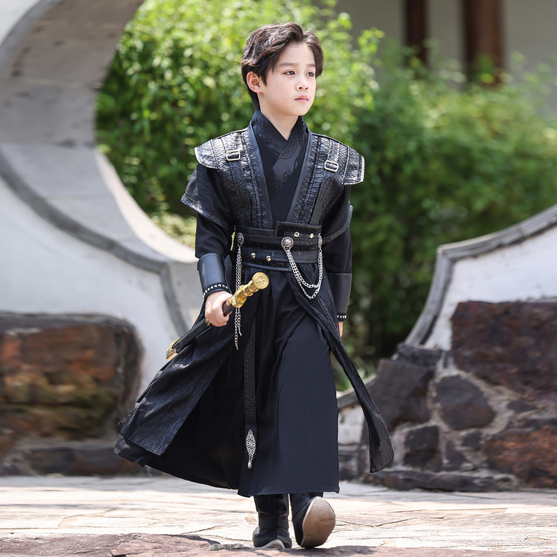 Hanfu for Boys, Martial Arts Cosplay Costume, Ming-Style Hanfu, Ancient Style Children's Performance Costume, Show and Runway Outfit, Handsome Imperial Guard Style