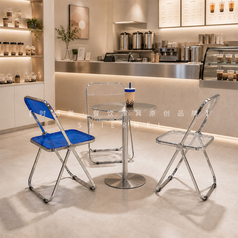 Industrial Style Coffee Shop, Milk Tea Shop, Stainless Steel Table and Chair Set, Popular Dessert, Barbecue, Snack Shop, Small Round Table for Commercial Use Industrial Style Coffee Shop, Milk Tea Shop, Stainless Steel Table and Chair Set, Popular Dessert, Barbecue, Snack Shop, Small Round Table for Commercial Use