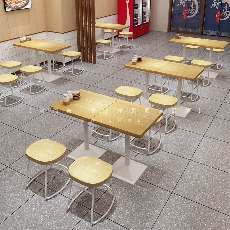Burger Fried Chicken Shop Snack Shop Fast Food Restaurant Mala Tang Shop Table and Chair Combination Milk Tea Shop Dessert Shop Noodle Restaurant Stool - Taobao