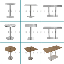 Net Red Ins Milk Tea Shop Sweet Shop Plated Table And Chairs Combined Industrial Wind Coffee Shop Small Eating Shop Stainless Steel Round Table