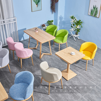 Negotiation office Leisure table and chairs Reception guests minimalist café Milk Tea Shop Small Frescoed Round Table Combinations
