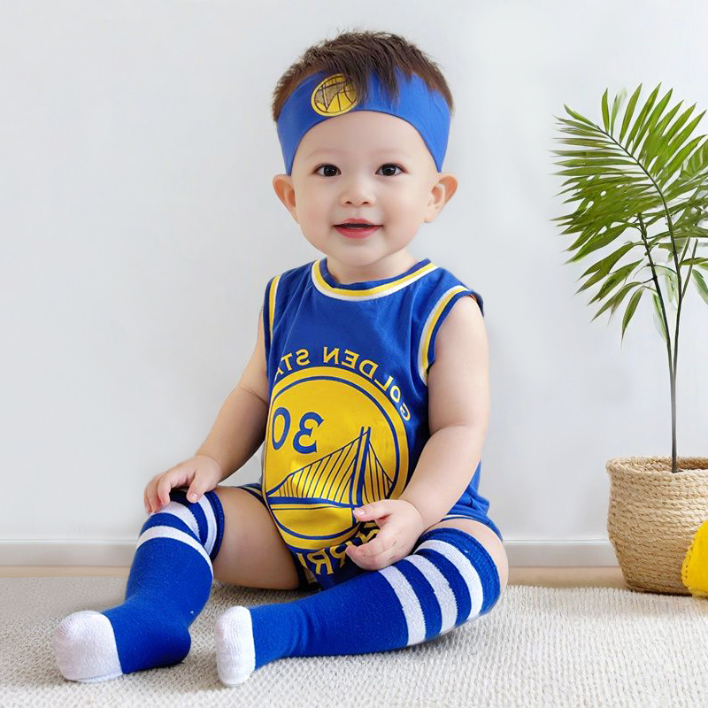 Baby Summer Jumpsuit, Baby Jersey, Thin Pure Cotton Sleeveless Vest, Handsome Sports Suit, Basketball Uniform Baby Summer Jumpsuit, Baby Jersey, Thin Pure Cotton Sleeveless Vest, Handsome Sports Suit, Basketball Uniform