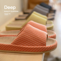 Export to Japan! Japanese linen slippers women summer home mute male anti-odor non-smelly feet couples four seasons common