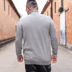 Fat anh trai mã lớn thương hiệu áo len đáy quần béo cộng với phân bón để tăng chất béo sweater áo len cotton cổ cao màu đen ao len nam Áo len cổ tròn
