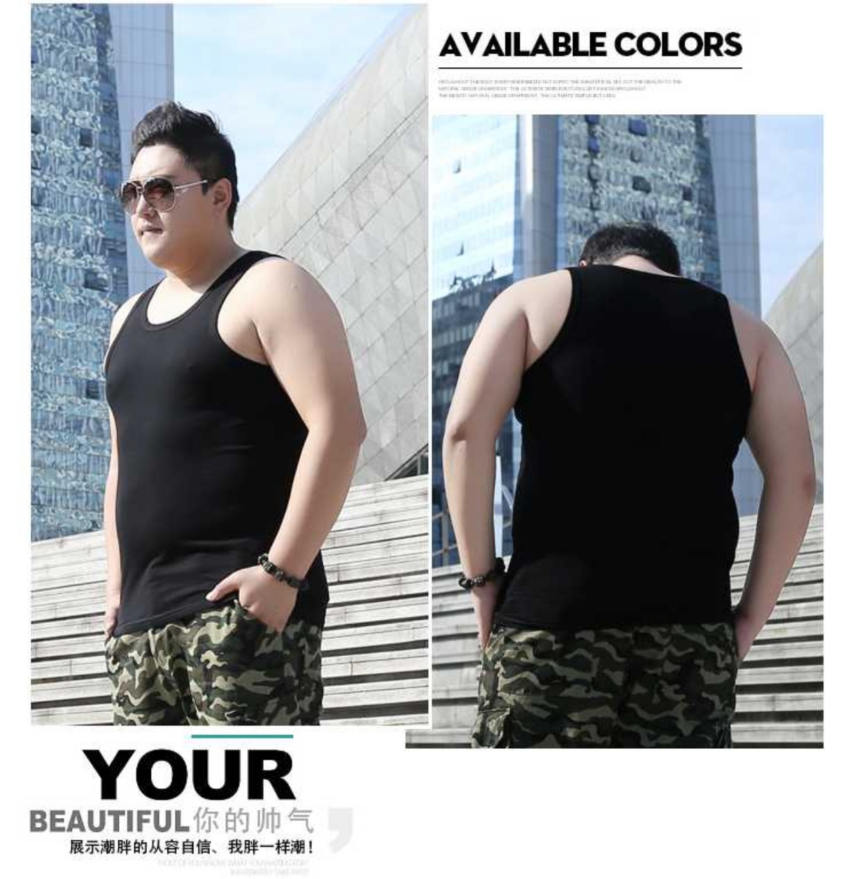 Người béo béo cộng với phân bón XL nam giới béo mập thả lỏng thêm áo cotton lớn 2018 hè áo ghi lê nhiều túi