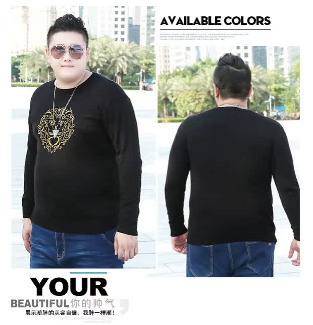 Áo len cotton size cỡ lớn cho nam chất béo cộng với phân bón cộng với áo len to béo cho mùa thu đông 2018 - Hàng dệt kim áo khoác dù nam