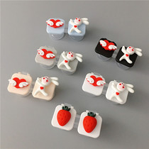 Cute Love Rabbit Contact Lens Case ins Simple Portable Snap-on Contact Lens Box Chinese Style Double Box