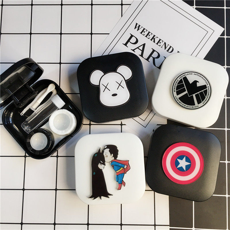Anne Shan Simple Contact Lens Case Men's Nursing Box Cute Cartoon Companion Men's Color Contact Lens Box Boys