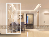 Custom art glass screen partition TV background wall Living room entrance Modern simple carved craft glass