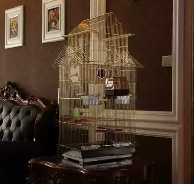 Wren budgerigar cage starling Xuanfeng breeding large ornamental large golden sun metal bird cage