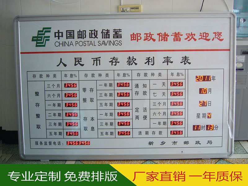 Bank Interest Rate Card LED Electronic Glow Tube Display Foreign Exchange Rate Table Digital Exchange Information Watch Board Customization
