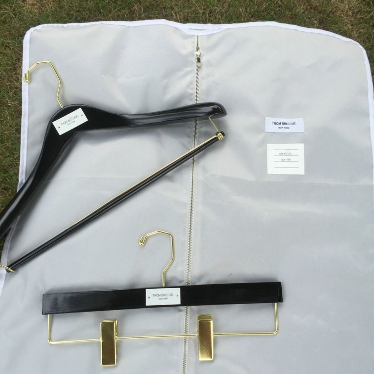 Spot Tb Solid Wood Clothes Hanger Dust Bag Tb Suit Hanger Suit Set Suit Bag High-End Wooden Clothes Hanger Clothes Support