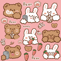 Cartoon cute bear suitcase stickers laptop ipad water cup small medicine box decorative stickers waterproof