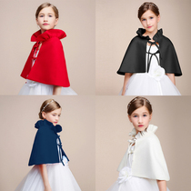 MUSE childrens shawl vest cloak red autumn and winter girls princess dress girls evening dress woolen shawl