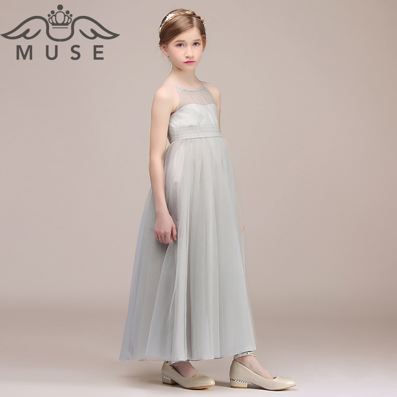 MUSE trẻ em ăn mặc pettiskirt trang phục hoa cô gái ăn mặc cô gái công chúa váy đàn piano hiệu suất váy mùa hè dài quần áo trẻ em