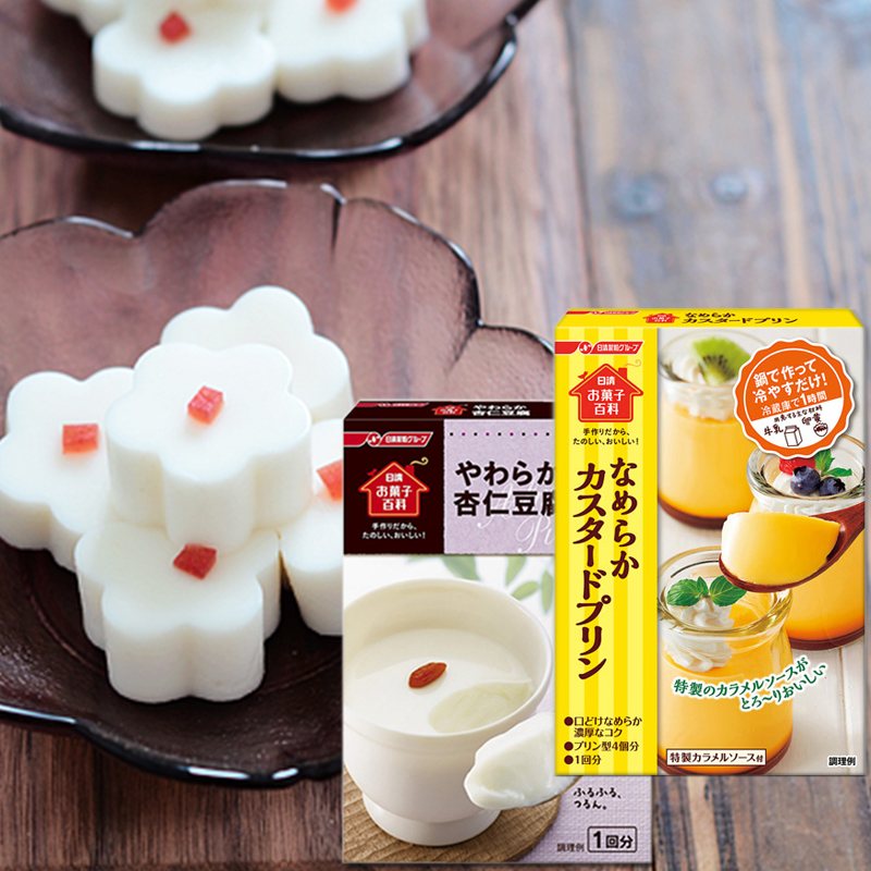 Spot Nissin almond-flavored tofu powder Japan imported caramel pudding jelly baked almond tofu DIY dessert