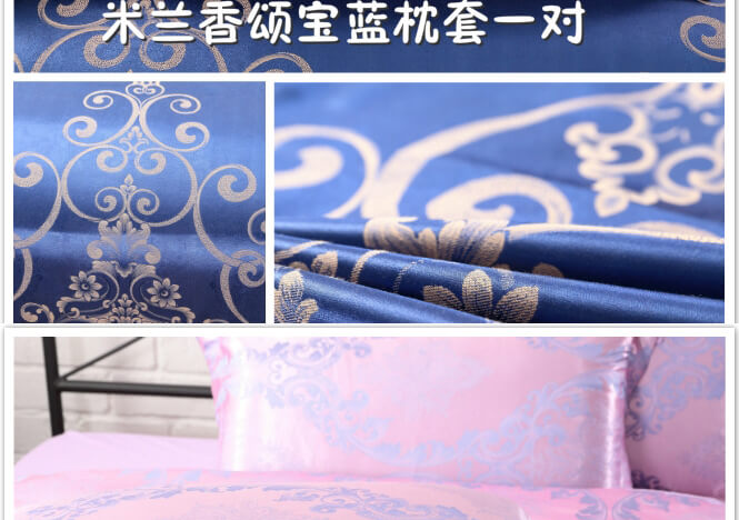 Cotton satin jacquard áo gối đám cưới cotton 48 × 74 hoa hồng tím đỏ thở mùa hè mát dành cho người lớn cặp