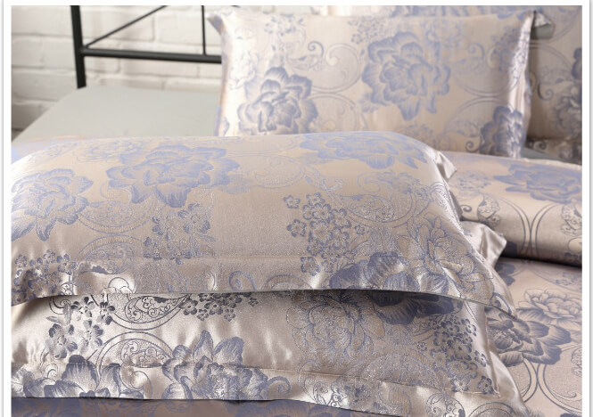 Cotton satin jacquard áo gối đám cưới cotton 48 × 74 hoa hồng tím đỏ thở mùa hè mát dành cho người lớn cặp