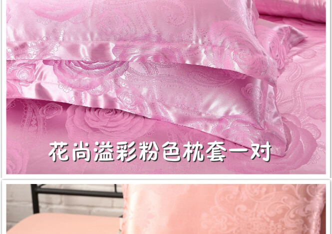 Cotton satin jacquard áo gối đám cưới cotton 48 × 74 hoa hồng tím đỏ thở mùa hè mát dành cho người lớn cặp