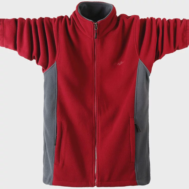 Mùa đông nam béo cộng với phân bón để tăng áo len lông cừu thể thao áo len lông cừu dài tay hoodie vàng