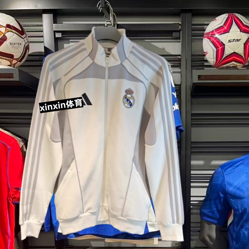 La Liga 25/26 Real Madrid Appearance Jacket Casual Sports Long-Sleeved Training Suit Warm-Up Suit Football Suit
