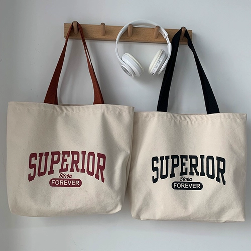 Шоппер, льняная сумка с молнией, ранец, подходит для студента