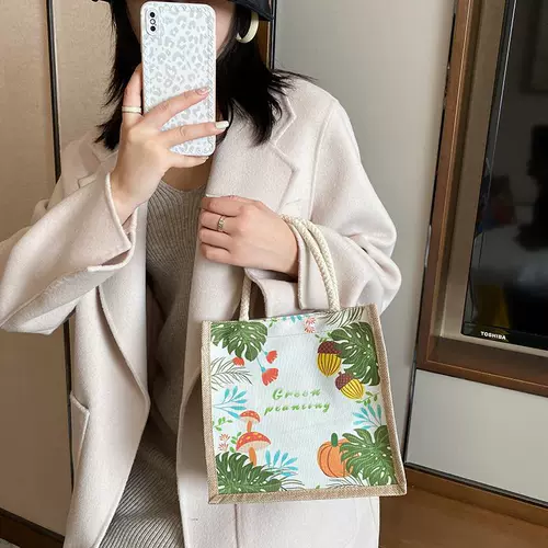 Шоппер, льняная сумка, тканевый мешок, китайский стиль