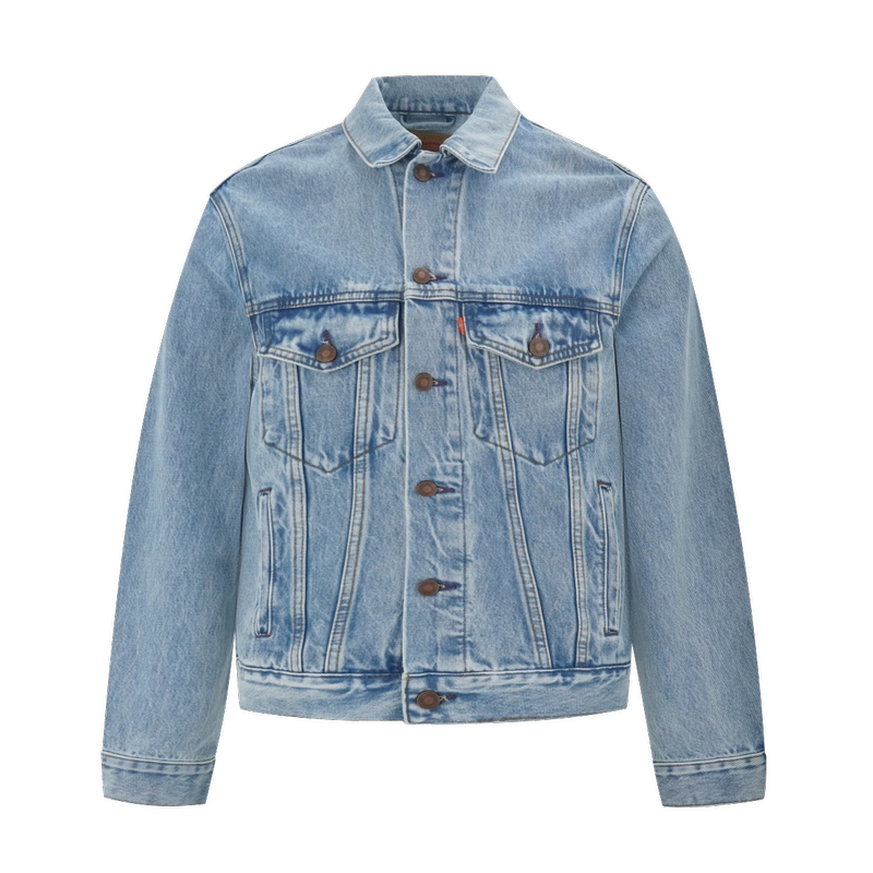 {In Stock} Old Denim Japanese Vintage Type3 Ice Blue Textured Denim Jacket Cleanfit Vibe Style