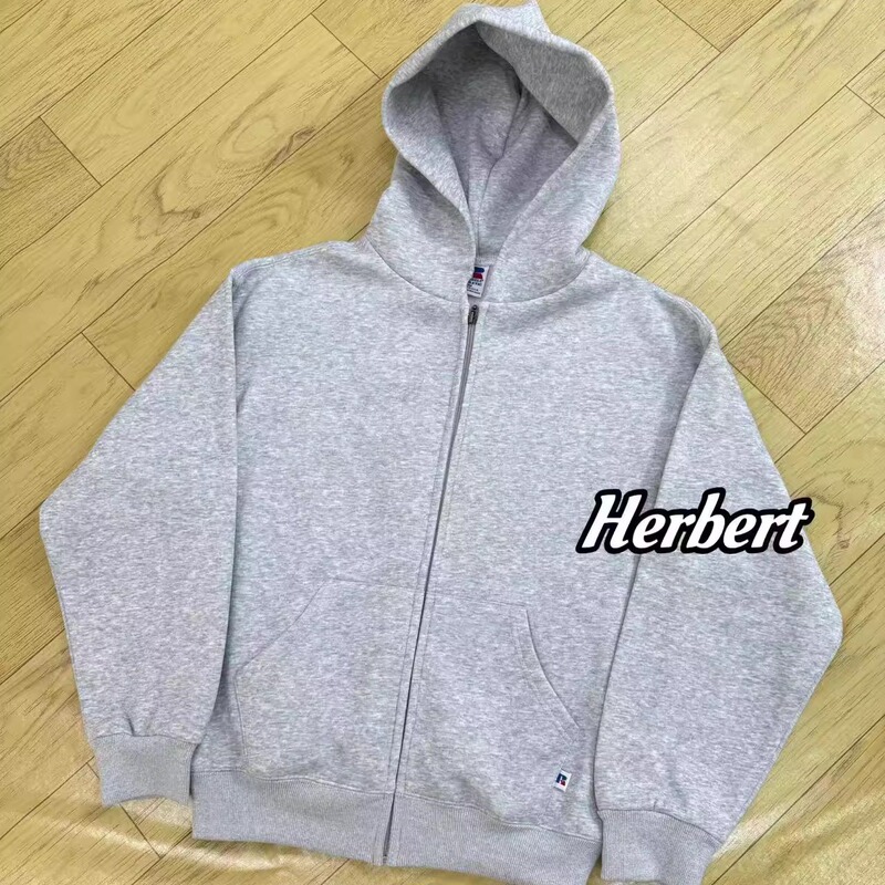 Herbert {Clean Waistline Design} Boxy Short Wide Fit Cleanfit Zipper Russell Fleece Cardigan Jacket