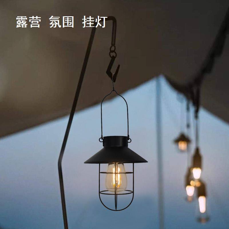 Outdoor Camping Light Chandelia Pendant Lamp Solar Vintage Atmosphere Camp Equipment Supplies Lighting Coal Oil Light Camping Tent