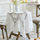 ສີຂາວ lace round tablecloth retro ສີ່ຫລ່ຽມ Nordic ins ແບບເຮືອນ hollow fabric tablecloth ຕາຕະລາງກາເຟ