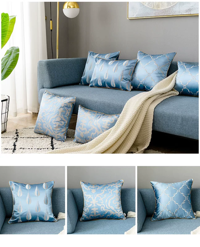 Đệm sofa phòng khách Châu Âu sang trọng lớn trở lại ánh sáng sang trọng thêu gối không có lõi mô hình phòng đơn giản - Trở lại đệm / Bolsters gối mền 2 trong 1