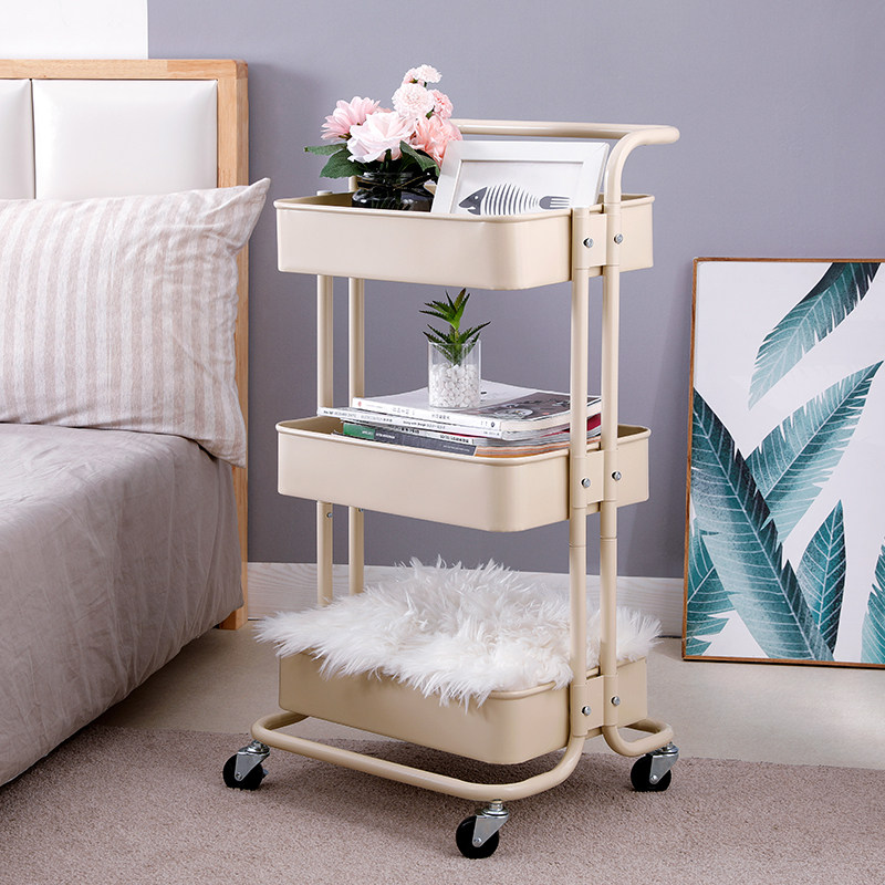 Kitchen Trolley Shelve Shelf Floor Multilayer Living-room Removable Trolley Baby Home Supplies Snack Containing shelf
