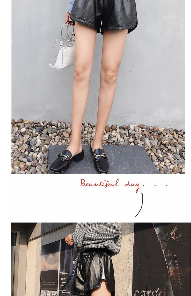 Quần short da nữ phiên bản Hàn Quốc mùa thu đông Các mẫu thun co giãn eo thon gọn khí chất nữ sinh mặc quần ống rộng quần bốt quần short jean nữ giá rẻ