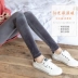 Quần legging nhỏ chân 2018 thu đông và legging nhung vàng nữ mặc ngoại cỡ cạp cao quần bó sát nữ quần ống rộng nữ đẹp Khởi động cắt