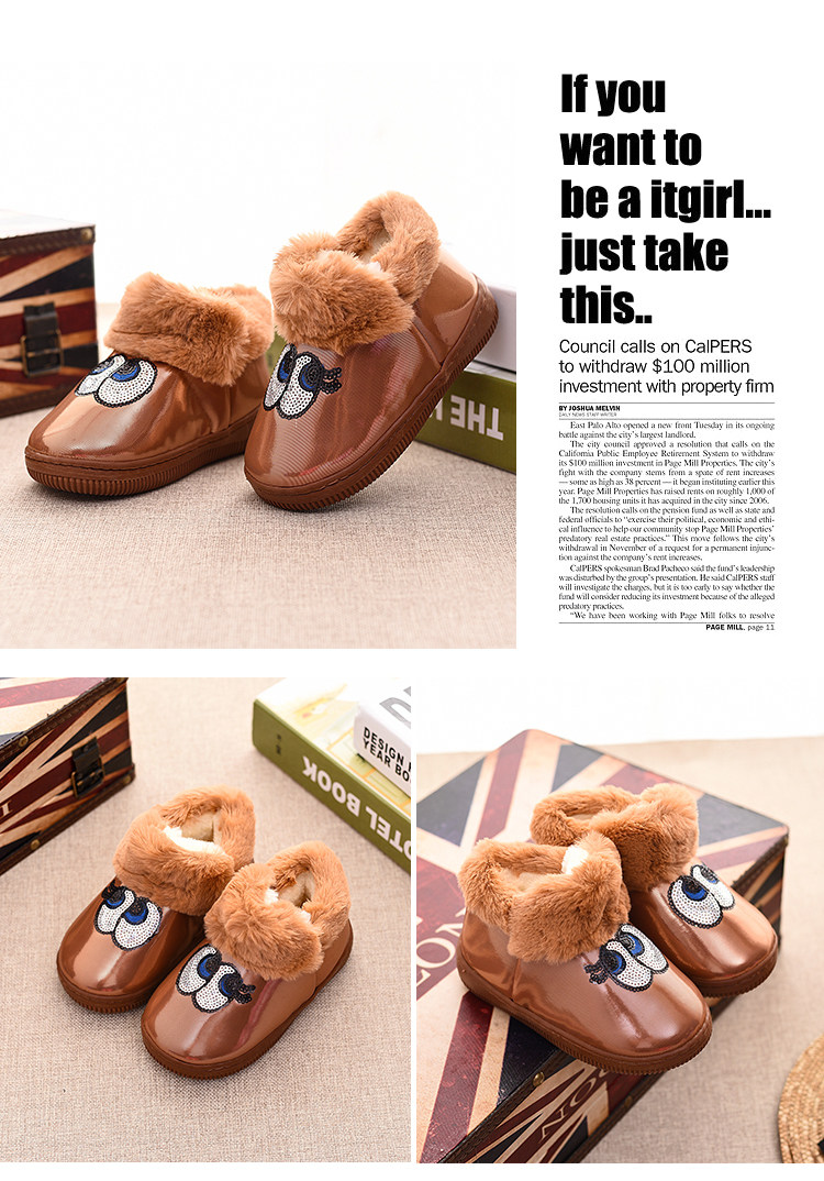 Chaussons enfants en autre pour hiver - semelle caoutchouc antidérapant - Ref 1004798 Image 16