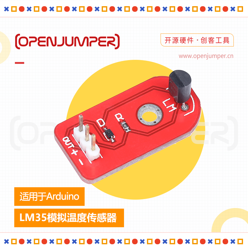 LM35 analog temperature sensor sends 3P Dupont wire for arduino