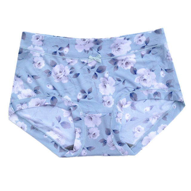 Flower Fairy Underwear ແມ່ຍິງຂອງແທ້ Ice Silk Retro Graphene File Antibacterial Mid-waist 21263 High-Waist 21265 Boxer Briefs