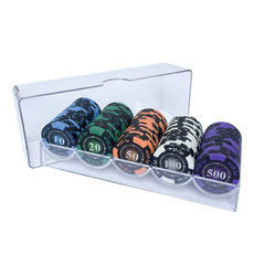 Фишки 德州扑克筹码100片亚克力盒装黏土筹码麻将筹码套装麦穗款