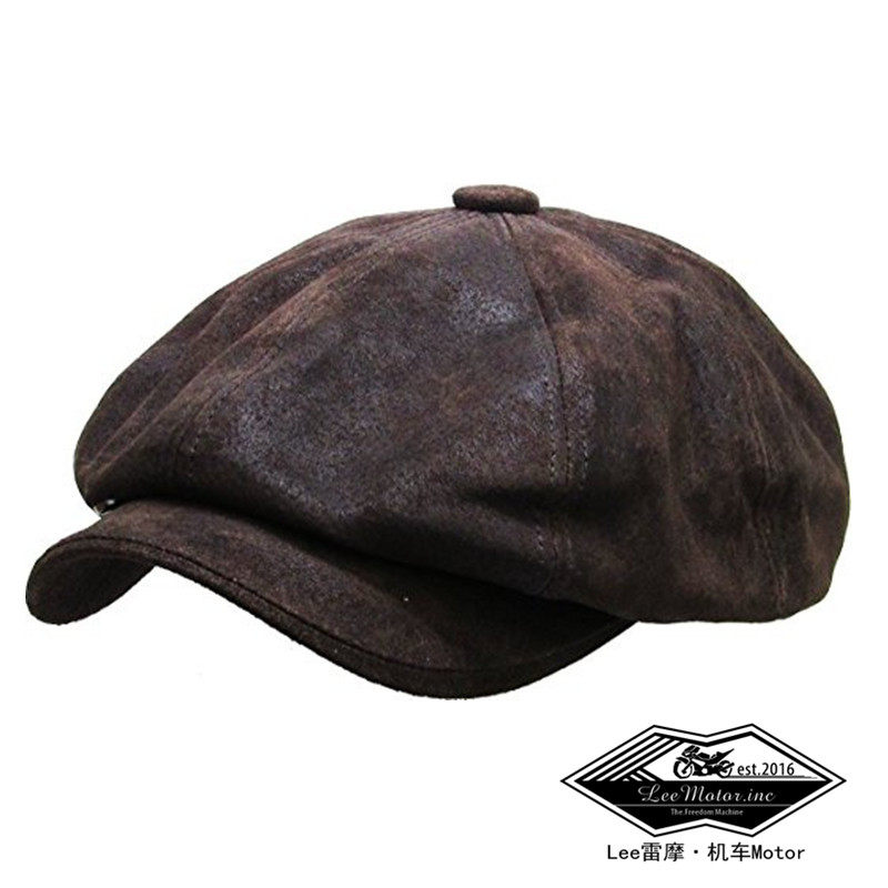 Thunder locomotive Harley retro locomotive party leather hat Ivy leather to make old report child hat Berehat